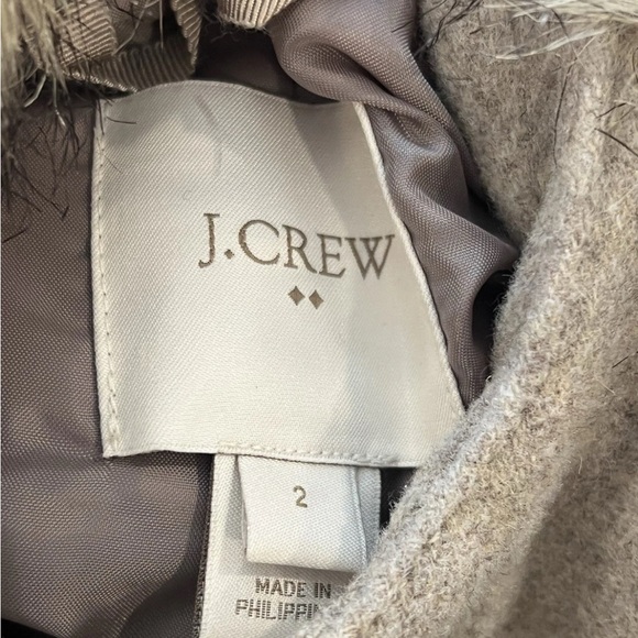 Jcrew Winter Parka Coat With Fur Hood Size 2 - Gently Worn - Picture 16 of 16